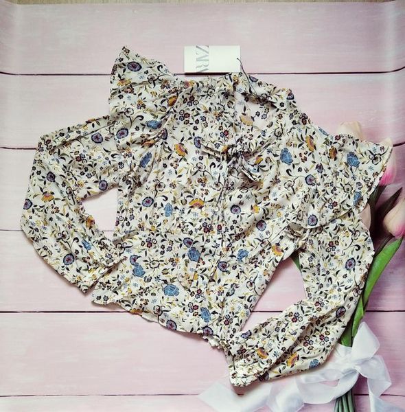 Вкорочена блуза zara розмір з 63214178 фото