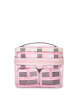 Набір косметичок Victoria's Secret 4-Piece Makeup Bag Set Pink And Black Stripe 200482759-2 фото