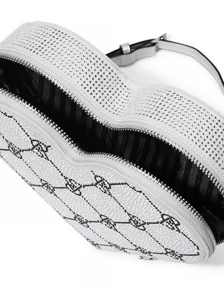 Срібляста сумка Victoria's Secret heart crossbody bag silver зі стразами 200350875 фото