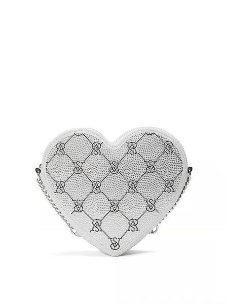 Срібляста сумка Victoria's Secret heart crossbody bag silver зі стразами 200350875 фото